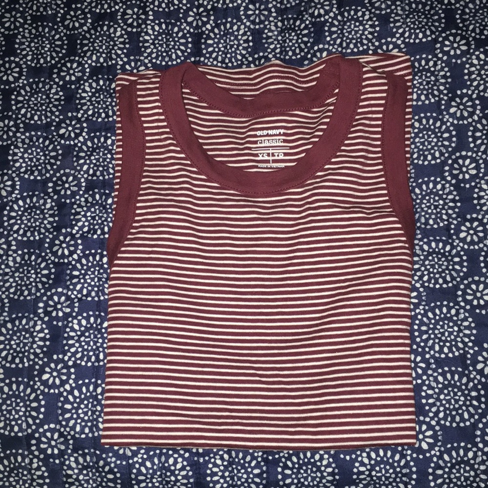 Maroon and White Stripped Tank